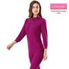 Roupas e calças femininas de outono para primavera e outono, suéter de algodão de cor sólida com gola redonda para homens, roupa íntima térmica fina para adultos de meia-idade e idosos