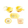 Novo Urso de Manteiga Fofo Louça Realista Casa de Bonecas em Miniatura DIY Mini Prato de Jantar Torrada Comida Brinquedo Pequeno Ornamento