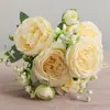 Amazon Transfronterizo Artificial Ramo de Peonías de 5 Cabezas Boda Hogar Fotografía Accesorios Decoración Exterior Ramo
