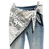 Bufanda Triángulo Flor de Anacardo Coreana Cortina de Trasero Accesorios en Capas para Mujer Cinturón de Jeans Cintura Bufanda de Seda Camisa a Juego para Viaje