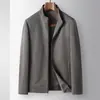Chaqueta para Hombre 26 Otoño/Invierno Cuello Alto Versión con Cremallera Juventud Lujo Silencioso Estilo Old Money Casual Abrigo de Lana Tejido de Gama Alta