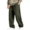 Calça esportiva casual masculina de fleece forrado para outono e inverno, design listrado, perna reta, tamanhos grandes, com cordão, para vendas transfronteiriças na Amazon, marca independente, peso pesado