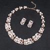 Conjunto de Colar e Brincos de Pérola Nova Moda 2022 Europeu e Americano Venda Quente Transfronteiriça Joias Femininas Liga de Metal Galvanizada