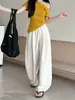 Calça Pantalona Feminina, Estilo Fino de Verão, Nova Calça Casual de Cintura Alta Solta Emagrecedora, Calça Reta Fluida Yamamoto