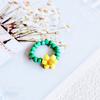 Anillo Dulce Elástico de Cuentas de Flores Lindas Ins Cuentas de Dopamina de Color Acrílico Anillo Anillo