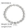 Pulseira de Aço Inoxidável Nariz de Porco Estilo Hip-Hop Europeu e Americano Nova Pulseira de Grão de Café Aço Titânio Temperamento High-End Elegante para Mulheres