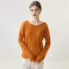 Mistura rara e luxuosa de caxemira - Suéter de malha Kangbao 75% caxemira + 25% seda de amoreira, um suéter casual de caimento solto, perfeito para usar em camadas