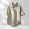 Ventas Directas de Fábrica [Artículos en Stock] Nueva Camisa Polo de Manga Corta para Hombre Verano 2026, Sin Costuras de Seda Helada, Blanco