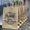 Comercio exterior Amazon Papel Kraft gracias Inglés bolsa bolso bolsa de regalo bolsa para hornear en stock venta al por mayor