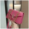 Wanmei Nova Moda Coreana Estilo Crocodilo Bolsa de Ombro Única com Corrente Feminina 2023 Verão Fivela Bolsa Transversal Pequena Quadrada