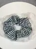 Elástico de Cabelo Scrunchie Listrado com Renda Estilo Coreano para Mulheres, Acessório de Cabelo Suave e Elegante, Elástico de Cabelo Scrunchie Estilo Coreano
