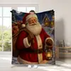 Manta de flanela temática de Natal com estampa digital, exclusivamente para vendas transfronteiriças, disponível para dropshipping de item único, adequada para capas de sofá e cochilos no escritório