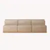 Sofá de teca para patio de villa transfronteriza, muebles de hotel resistentes al agua y al sol para exteriores, sofá de madera maciza para casas de huéspedes