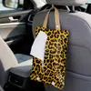 Caja de Pañuelos para Coche con Estampado de Leopardo, Portapañuelos Colgante para Coche para Mujeres, Caja Creativa Colgante para Servilletas en el Coche