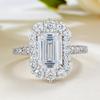 Longlongjin Europa y Estados Unidos estación independiente transfronteriza de AliExpress vendiendo anillo de plata de ley S925 rectangular de 6*9 mm para mujer