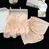 Nuevo Camisola de Algodón Nube con Sujetador Incorporado Pijama Conjunto de Dos Piezas Shorts Sencillos de Verano Ropa de Dormir Transpirable