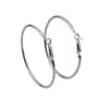 Pendientes de aro grandes de plata para mujer, pendientes de botón con pasador de plata, pendientes de aro lisos elegantes, alta gama de lujo, pendientes de aro de estilo minimalista