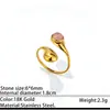 Anillo de Acero de Titanio Rosa Ojo de Gato de Lujo Ligero Europeo y Americano Anillo Abierto de Alta Gama INS Joyería de Acero Inoxidable Al por Mayor