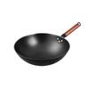 Wok sin revestimiento, de hierro fundido, antiadherente, de fondo redondo, para cocina de inducción, universal, a gas.