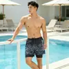 Bermuda de Natação Masculina Camada Dupla Anti-Constrangimento Equipamento Plus Size Roupa de Banho Nova Secagem Rápida Canto Reto Bermuda de Natação Masculina Adulto