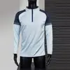 Traje de Entrenamiento con Media Cremallera Estilo Primavera y Otoño Americano para Hombre Nuevo Fútbol Secado Rápido Transpirable Running Manga Larga Ropa Deportiva