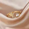Anillo con Letra de Oro Rosa Nuevo de Amazon Transfronterizo Anillo Abierto con Diamante Blanco Joyería de Mano Anillo Único Personalizado Venta al por Mayor