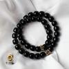 Pulsera de Bodhi de Doble Círculo de Jade Negro de los Doce Signos del Zodíaco Tendencia en TikTok, Amuletos Protectores de los Ocho Guardianes, Año del Caballo, Accesorios de Pulsera de Hilo Coleccionables para Hombres y Mujeres