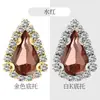 Fivela de Strass Cristal Gota d'Água com Corrente de Garra Única para Decoração de Roupas Costuradas à Mão DIY