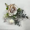 Flores artificiales con aroma a rosa, arreglos florales para el hogar, flores artificiales, jarrones de seda de rosa de alta gama, flores atadas a mano más vendidas transfronterizas