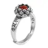 Anillo de Plata Tailandesa con Diseño Original de Flor de Loto Retro China para Mujer Anillo Abierto