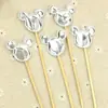Qing Cang Redes Sociales Tarjeta de Enchufe para Pastel de Cumpleaños Enchufe PU Reflectante Mate Amor Estrella de Cinco Puntas Enchufe para Mesa de Postres