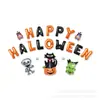 Venta Caliente Transfronteriza Nuevo Set de Globos de Halloween Calavera Fantasma Globo de Película de Aluminio Decoración Diseño de Escena de Terror
