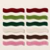 Parche de resina con tiras onduladas de flocado para otoño e invierno, estilo japonés y coreano, accesorios para el cabello, horquilla con clip lateral, venta al por mayor