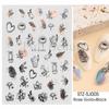 Cross-border New nail Art Sticker Bronzing Leopard Black Gold Rosa Gold Planta Linha Abstrata Unha adesiva Adesivo prego
