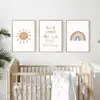 Pintura Decorativa Infantil Estilo Creme Inglês Transfronteiriço Sol e Lua Quarto de Criança Parede de Fundo de Cabeceira Nórdica Entrada Pintura Pendurada