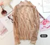 Camisa de baixo de malha transparente feminina Novo estilo coreano malha interna preta pequena sexy top de malha manga longa fabricante