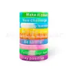 Pulsera Popular de Camuflaje Transfronteriza Pulsera de Silicona con Citas Inspiradoras Pulsera Deportiva Pulsera de Goma con Citas Inspiradoras