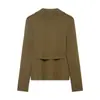 Otoño e Invierno 2025 Nueva Ropa de Mujer Transfronteriza Europea y Americana Cinturón Chaqueta de Punto + Traje de Falda W03 6976