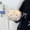 Bolso de Pecho para Niña Estilo Ins Versátil Nuevo Estilo Gran Capacidad Sentido del Diseño Multitud Pequeña Estilo Deportivo con Lazo Bolso Cruzado