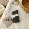 ¡Calcetines de Lana de Color Sólido! Calcetines de Lana para Mujer Otoño e Invierno, Calcetines de Media Pantorrilla, Estilo Japonés Color Sólido Canalé Fino Gruesos Holgados para Ropa de Abrigo