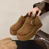 Zapatos Birkenstock de suela gruesa para mujer 2026 otoño nuevo estilo que aumenta la altura antideslizantes mocasines sin cordones plataforma retro estilo Hepburn zapatos de vestir