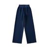 2025 lulu mismo resorte nuevo cintura alta textura cordón pierna ancha suelto color sólido moda deportiva pantalones de pierna ancha