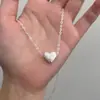 Colar de Pérolas com Design de Nicho Quadrado Pequeno de Prata para Mulheres Versátil Corrente de Clavícula em Prata Esterlina 925 Acessórios que Não Desbotam para Mulheres