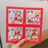 Set de Accesorios para el Cabello de Navidad para Niñosren Lindos Muñeco de Nieve Árbol de Navidad Pasador Dibujos Animados Banda para el Cabello Pinza Bb Pulsera Accesorios para Bebé