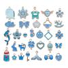 Colgante de amor con lazo de copo de nieve y botella de aceite con forma de gota azul del lago, accesorios hechos a mano, pulseras y collares.