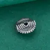 Acessório separador em prata pura S925 com padrão circular em espiral para pulseiras e colares de corda trançada feitos à mão DIY, acessório de conta separadora com rosca