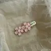 Grampo de cabelo de flor de cerejeira gelatinosa super fada fina glitter flor doce elegante franja lateral onda grampo de cabelo grampo de cabelo para mulheres