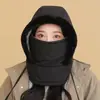 Chapéu Lei Feng Quente de Lã para o Inverno para Mulheres Esqui e Ciclismo Cachecol de Pescoço à Prova de Vento Chapéu Máscara Integrado Capuz Aconchegante Espessado