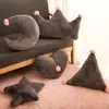 Cojín Decorativo Estilo Nórdico Estrella y Luna, Cojín para Sofá Corona, Decoración para Ventana Bahía, Decoración para el Hogar de Material Peluche con Forma de Corazón