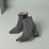Botas de mujer ligeras de color liso para otoño e invierno, botas altas estilo Martin para mujer en talla grande con punta fina, suela de goma suave antideslizante y cremallera lateral